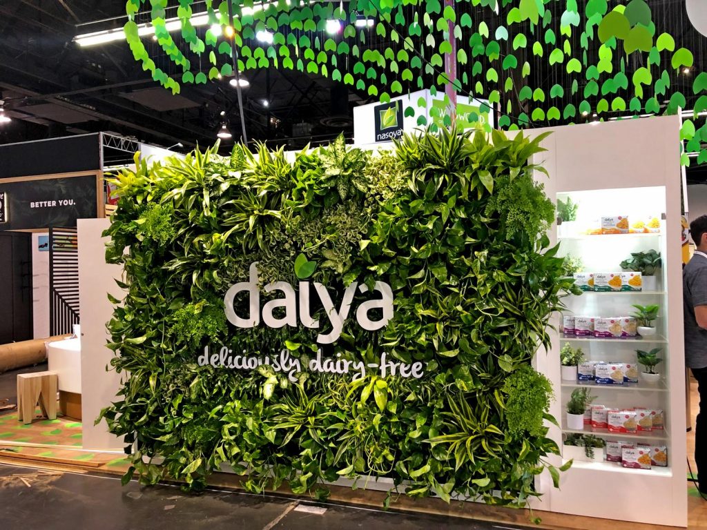 Live plant wall for Daiya's trade show display