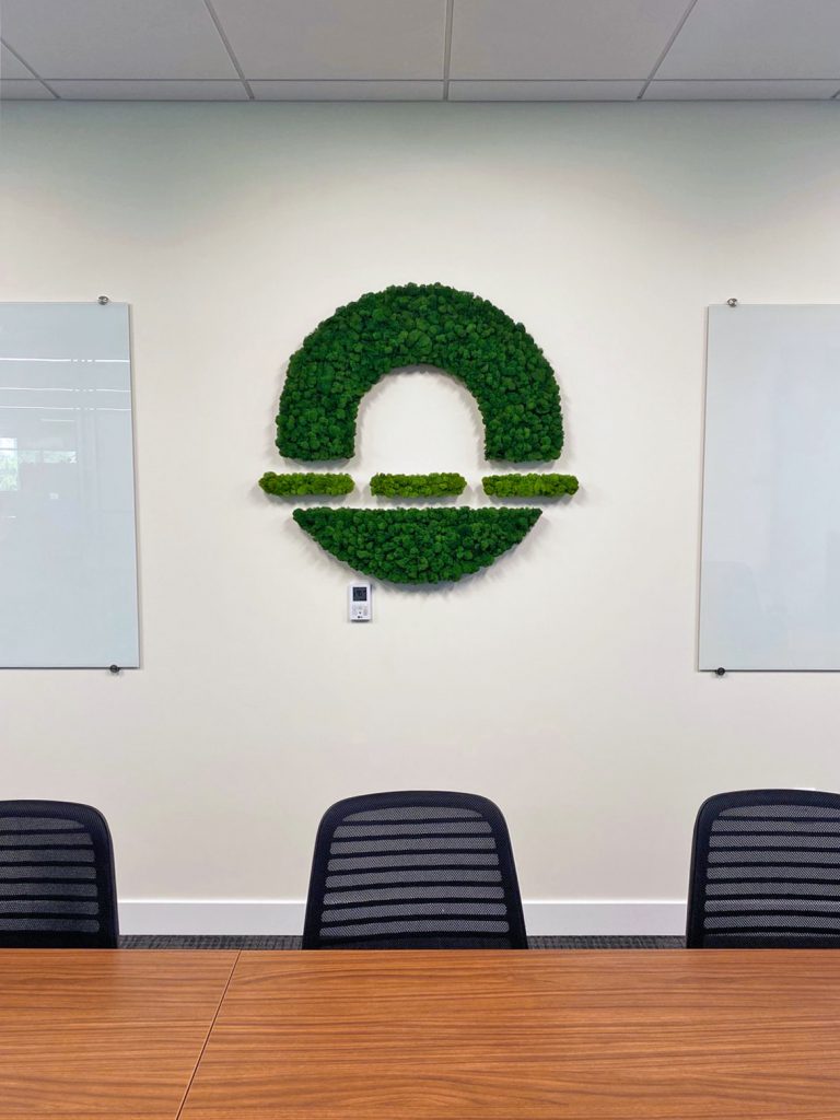 3-Dimensional moss logo for bio-tech company