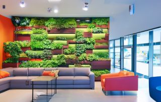 Lobby with Living Wall [Greening Corporate Lobbies Making a Statement with Impressive Living Walls]