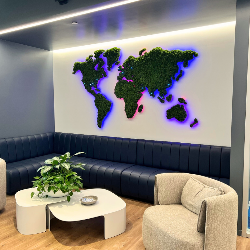 Custom moss wall art for commercial space