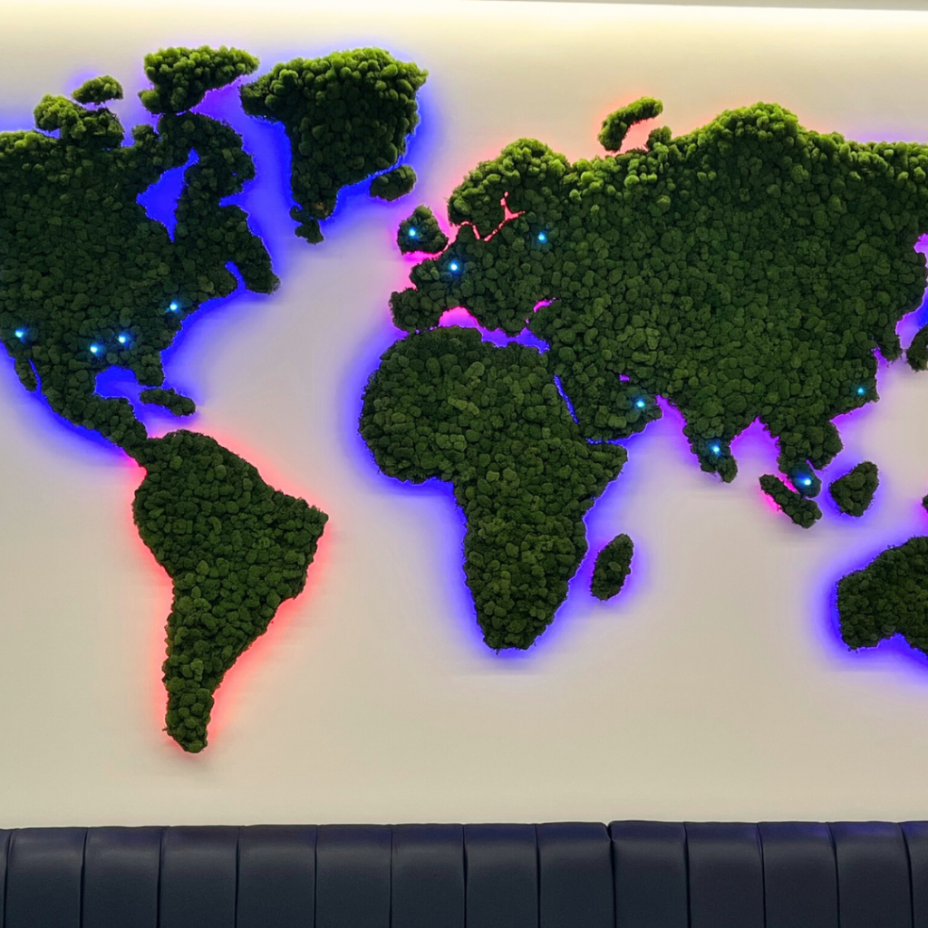 Custom moss wall art for commercial space